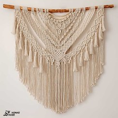 تصویر دیوارکوب مکرومه مدل D12 شیری سایز خیلی بزرگ 