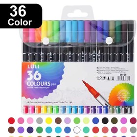 تصویر راپید براش 36 رنگ روان نویس نوک نمدی نوک براش و 0.4 میل پایه آب