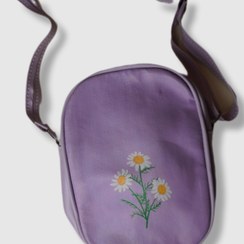 تصویر کیف دوشی زنانه رنگ یاسی مدل بابونه 