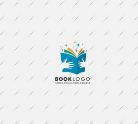 تصویر Hand keep open book آموزش آرم وکتور مسطح طراحی لوگو وکتور ممتاز 