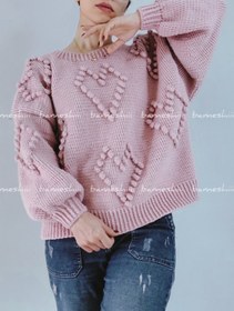 تصویر پلیور دستبافت قلب 