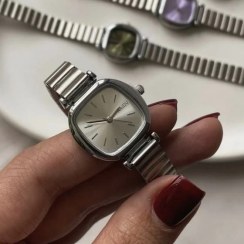 تصویر ساعت مچی زنانه نایدو مدل 9218 بند استیل مربعی سفید 