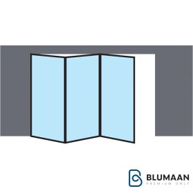 تصویر مکانیزم آکاردئونی سه درب پروفیل آلومینیومی ساختمانی بدون پروفیل کف (طول 2400mm | عرض هر درب حداکثر 800mm) K703 - فانتونی 