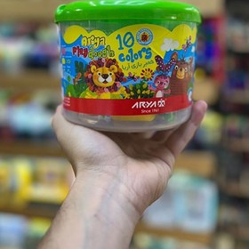 تصویر خمیربازی سطلی 10 رنگ آریا 