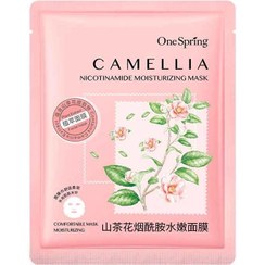 تصویر ماسک صورت ورقه ای روشن کننده کاملیا و نیاسینامید وان اسپرینگ وزن 25 گرم one spring One Spring CAMELLIA NICOTINAMIDE FACIAL MASK