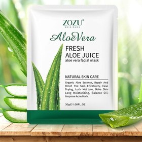 تصویر ماسک ورقه ای زوزو با عصاره ی آلوئه ورا Fresh aloe juice zozu Fresh aloe juice zozu