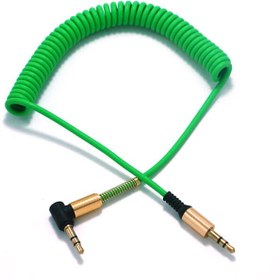 تصویر کابل AUX فنری سر کج AUX Cable