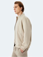 تصویر کت یقه دایره ای با پارچه پایک ویسکوزی با جزئیات زیپ - کوتون - Koton -- 892263691- اورجینال 