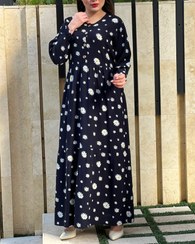 تصویر پیراهن نخ بابونه جلو دکمه سایز آزاد 