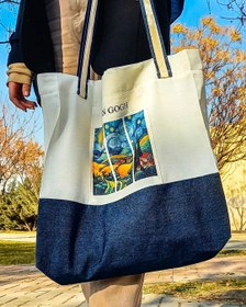 تصویر توت بگ چهار تیکه ونگوگ Sunflowers totebag