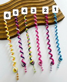 تصویر ریسه مو فنری رنگی 