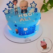 تصویر کیک با تم بچه رئیس برای تولد سه سالگی یه 