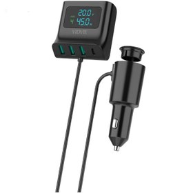 تصویر شارژر فندکی چند پورت ویدوی مدل CC527 Car Charger HUB 
