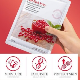 تصویر ماسک ورقه ای انار سادور SADOER MOISTURIZING MASK POMEGRANATE SOOTHING MASK