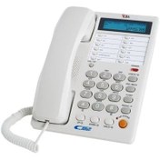 تصویر گوشی تلفن رومیزی طوبی مدل T_200 رنگ مشکی و سفید 