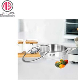 تصویر تابه دو دسته استیل ام جی اس سایز 24 کد 4115 PS mgs steel double handled frying pan size 24 code 4115 ps