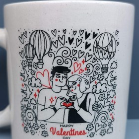تصویر ماگ ولنتاین مدل استوانه ای بلند