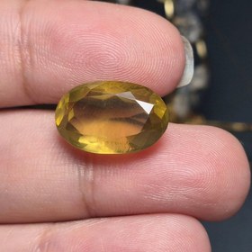 تصویر نگین سنگ کوارتز لیمویی نئونی معدنی آفریقایی کد 60441 