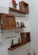 تصویر شلف دیواری چوبی woooden wall shelf