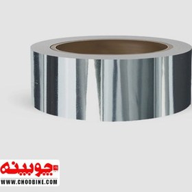 تصویر نوار نقره ای / سیلور / استیل براق پشت چسب دار PVC (عرض ۴ سانتیمتر) 