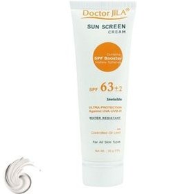 تصویر کرم ضد آفتاب بی رنگ دکتر ژیلا مناسب انواع پوست‌ با چربی کنترل شده SPF63 Doctor Jila Sunscreen invisible Controlled Oil Level SPF63 Cream 50gr