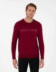 تصویر بافت و پلیور Pierre Cardin اورجینال مردانه پیرکاردین 1081264 Red Slim Fit Crew Neck Wool Blend Knitwear Sweater 50296419-vr223 