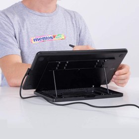 تصویر قلم نوری HUION Graphics Drawing Tablet LCD Writing +پایه Huion ST300 Adjustable Drawing 