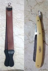تصویر تیغ اصلاح آلمانی و تیغ تیز کن چرمی آمریکایی 