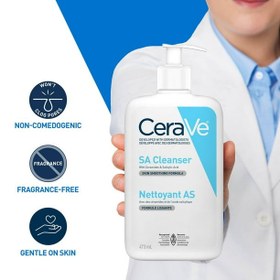 تصویر شوینده سالیسیلیک اسید سراوی برای پوست های بسیار حساس CeraVe SA Cleanser 