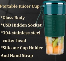 تصویر OPULENCE - Portable Blender Smoothie Maker 350ml Electric Juicer With Cup amp 6 Blades - USB Rechargeable Juicer for Office With Easy Ice Tray Sports Travel Gym and Outdoors Blue White - ارسال 15 الی 20 روز کاری 