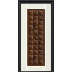 تصویر درب اتاقی ملامینه طرح حصیری - دو رو ملامینه Melamine room door with rattan design