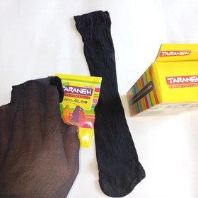 تصویر جوراب سه ربع با ضخامت 1/20(پارازین) کف دار مشکی برند ترانه Three-quarter sock with 1/20 thickness, black foam, Tarane brand