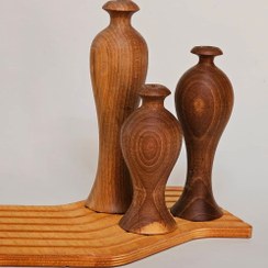 تصویر جاشمعی سه تایی چوبی 