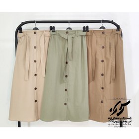 تصویر دامن ستین - زرشکی Linen skirt