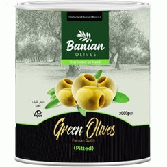 تصویر زیتون سبز بدون هسته بانیان - 3 کیلوگرم Green olives without kernels - 3 kg