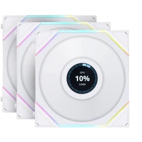 تصویر فن کیس لیان لی UNI FAN TL LCD White بسته 3 عددی 