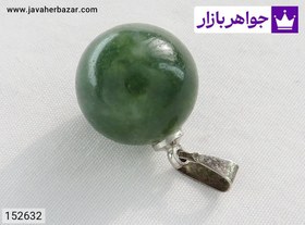 تصویر آویز جید سبز همراه بند چرم کد 152632 