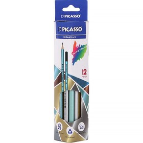 تصویر مداد مشکی پیکاسو Picasso Metallic بسته 12 عددی Picasso Metallic Black Pencil Pack Of 12