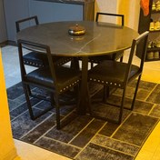 تصویر میز ناهار خوری فلزی سنگی 