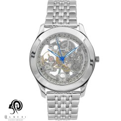 تصویر ساعت نقره مردانه مجلسی اسکلتون مدل WEM 1 