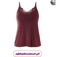 تصویر تاپ زنانه بندی اسمارا ویسکوز زرشکی مدل 2404 