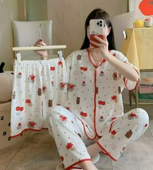 تصویر ست لباس راحتی سه تیکه تیشرت و شلوار و شرتک طرح فانتزی 