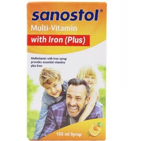 تصویر سانستول® مولتی ویتامین آهن دار شربت 155م ل با طعم پرتقال روژین فارمد 