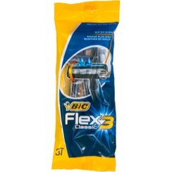 تصویر خود تراش 3 لبه بیک مدل کلاسیک 3 عدد Bic Flex3 Classic Razor 3pcs