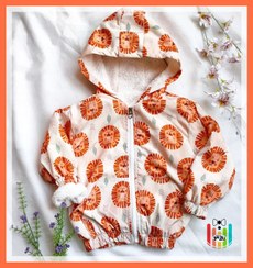 تصویر کاپشن بچگانه داخل خز طرح دخترانه و پسرانه - سایز6 / شیر 