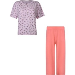 تصویر ست تیشرت و شلوارک قاصدک 6608 صورتی 