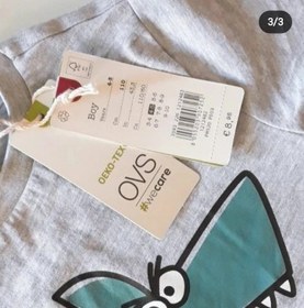 تصویر تیشرت بچه گانه نخی برند OVS سایزبندی 4 تا 10 سال Cotton children's t-shirt of OVS brand, suitable for 4 to 10 years