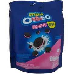 تصویر بیسکوییت اورئو پاکتی، مینی ،شیری،توت فرنگی ۶۱ گرمی اصلی Oreo mini