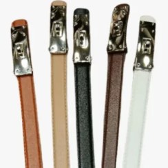 تصویر کمربند طرح هرمس قفل ثابت سگک نقره ای 