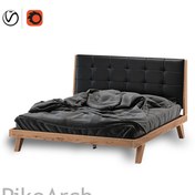 تصویر دانلود مدل سه بعدی تخت خواب دو نفره 